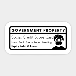 Social Credit Score Card Man #1 Sticker